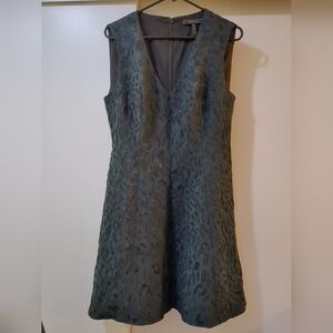 BCBG MAXAZRIA Sz 10 Green Jacquard FIT & FLARE Dress HANNELLI Women’s